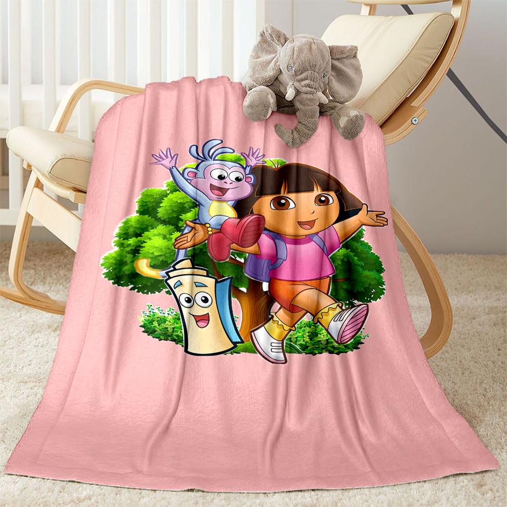 Dora Explorer Blanket Durable Comfort Suitable for Chair Office Seaside for All Seasons Playful Design Ideal Gift For Birthday Valentine'S Day