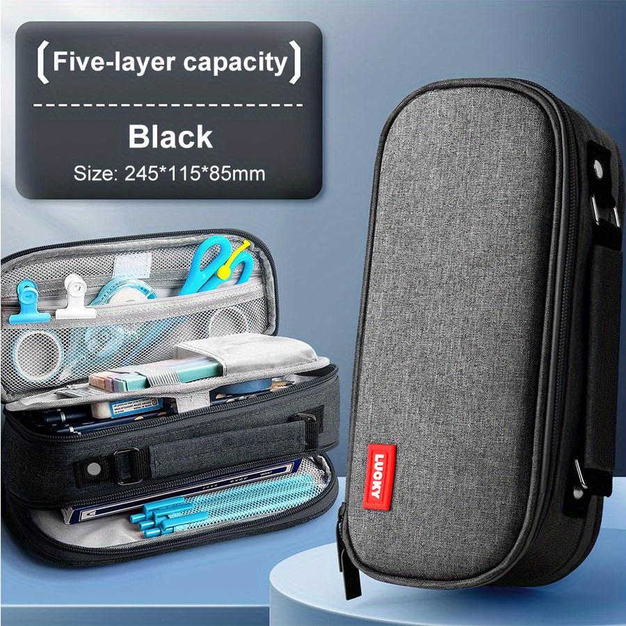 Spacious Canvas Pencil Case with Zipper - Durable Portable Stationery Organizer for School and Office Supplies Pencil Case Pouch