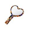 Heart Shape Handheld Mirror Acetic Acid Texture Dressing Mirror Creative Small Makeup Mirror  Woman