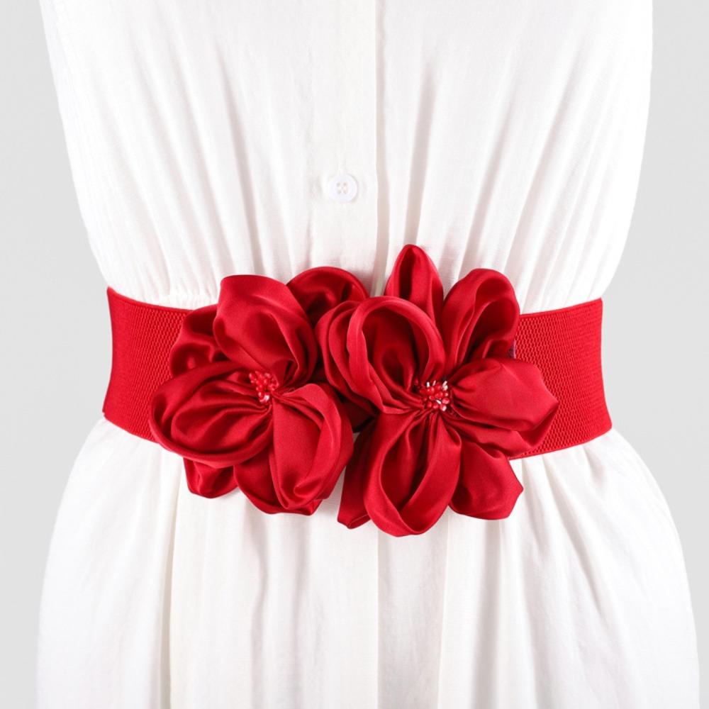 Floral Large Flowers Waistband Chic Ladies Dress Cummerbands  Skirt Dress Coat Decor Accessories