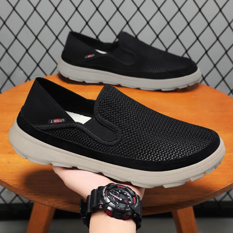 

Большие размеры сетчатых туфель мужские новые полые легкие сетчатые туфли без застежек летние дышащие повседневные мокасины 45