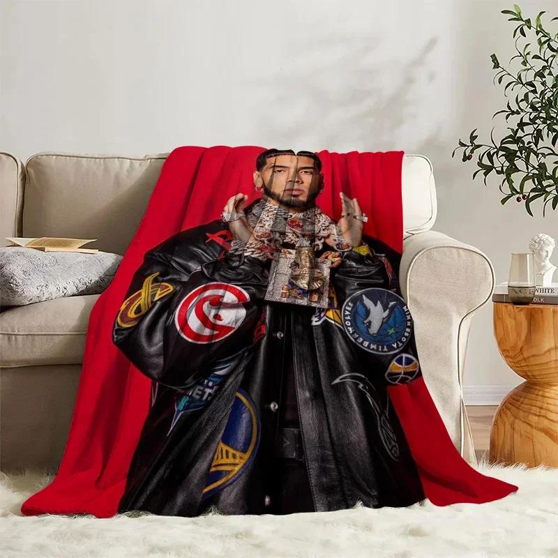 Fluffy Blankets Anuel AA Bed Sofa Camp Nap Bedspread Soft Blankets Fleece Home Textile Birthday Gift Blanket Bedroom Decor