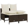 4 Piece Garden Sofa Set with Cushions Brown Poly Rattan