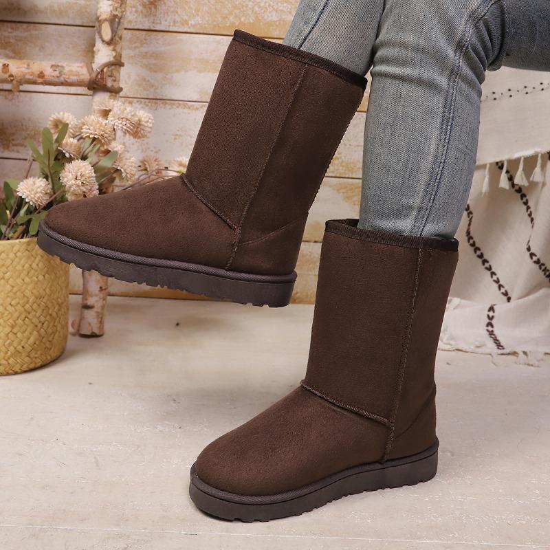 Large size snow boots women's new winter velvet thickened high-top comfortable versatile warm cotton boots
