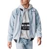 Levis X McLaren Racing Collaboration FW24 McLaren Snap Button Ribbed Edge Logo Embroidered Casual Jacket Men jackets Light-Blue A89920000