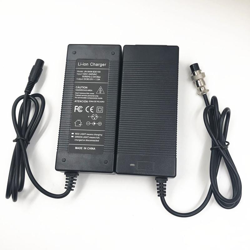 Cargador de 63V 1.5A Suministro de Batería para Xiaomi Ninebot segway Ninebot Mini Pro N3M300 Cargador de Batería de 54.3V