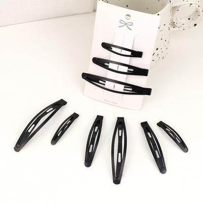 1pcs Solid Black Color Hair Clips Snap Hair Clips Non Slip Hairpins for Women Girls Hair Claw Clips Hair Barrettes