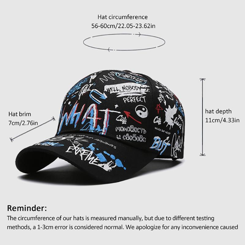 1 Stück Brief Baseballkappe Graffiti Hip Hop Kappe Baumwolle Atmungsaktiv Skateboarden Trend Straßenkappe