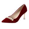 New High Heels Women's Pearl Pointed Fine Heels Double Wear Wedding Shoes Don't Worry Feet Banquet Pumps Shoes