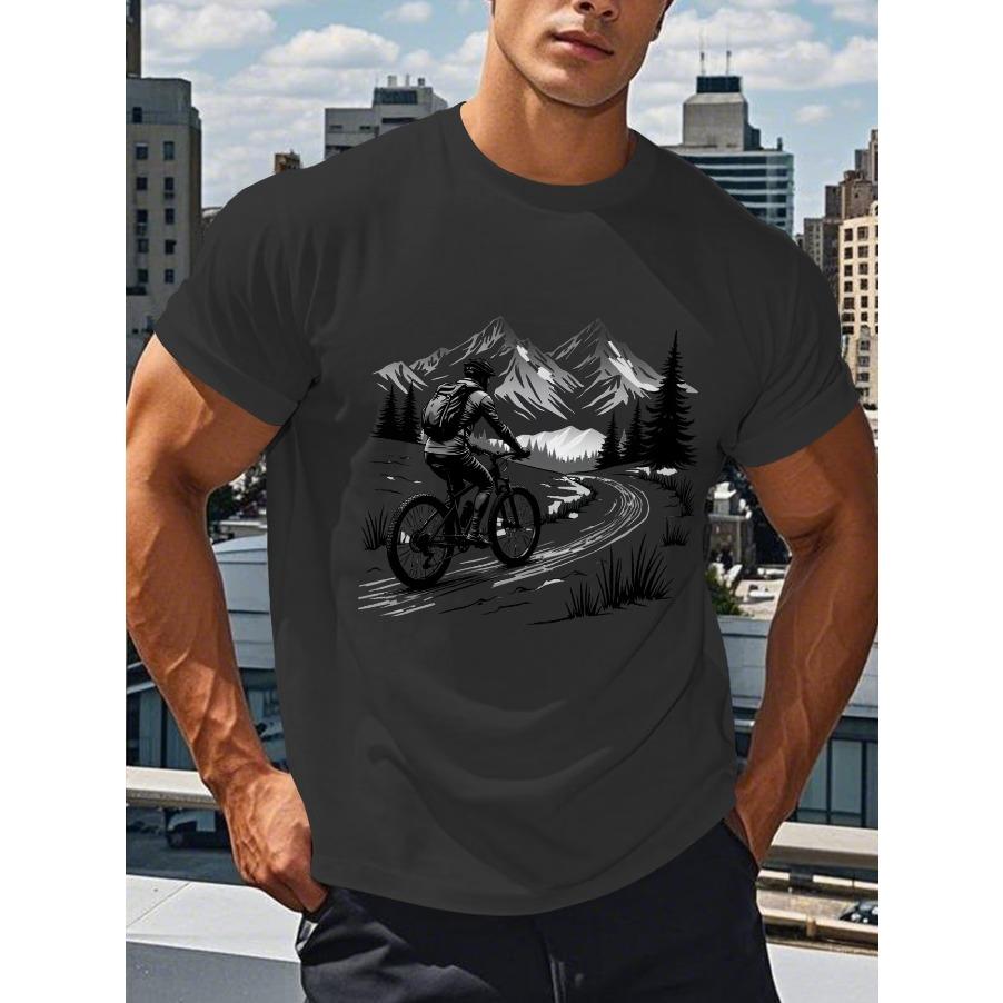Summer 100% Cotton T-shirt Men's Crew Neck Casual Short-sleeve Top