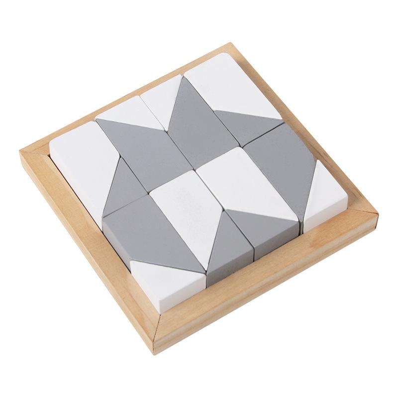 

DIY Wooden Hide Puzzle Toys Montessori Logical Thinking Training Hidng Blocks Board Games Educational Toys For Children Kids серый
