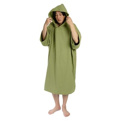 oruTa Surf Poncho with Hood for Men and Women Imabari Towel Fabric Changing Poncho Cold Protection Medium Sleeves Cotton 100% (JP, Alphabet, L, Khaki)