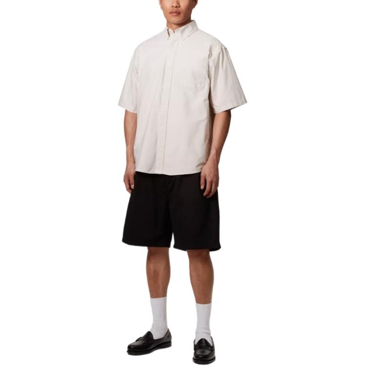 Carhartt WIP SS25 S/S Braxton Shirt Casual Simple Fashion Comfortable Loose Logo Embroidered Short Sleeve Shirt Men shirts Pink I031454-2V4-XX