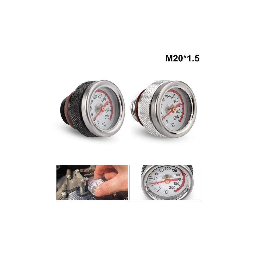Motorcycle Oil Temp Gauge Compact Engine Temperature Gauge M20 1.5 Oil Thermometer Heat Resistant for Motorcyclists