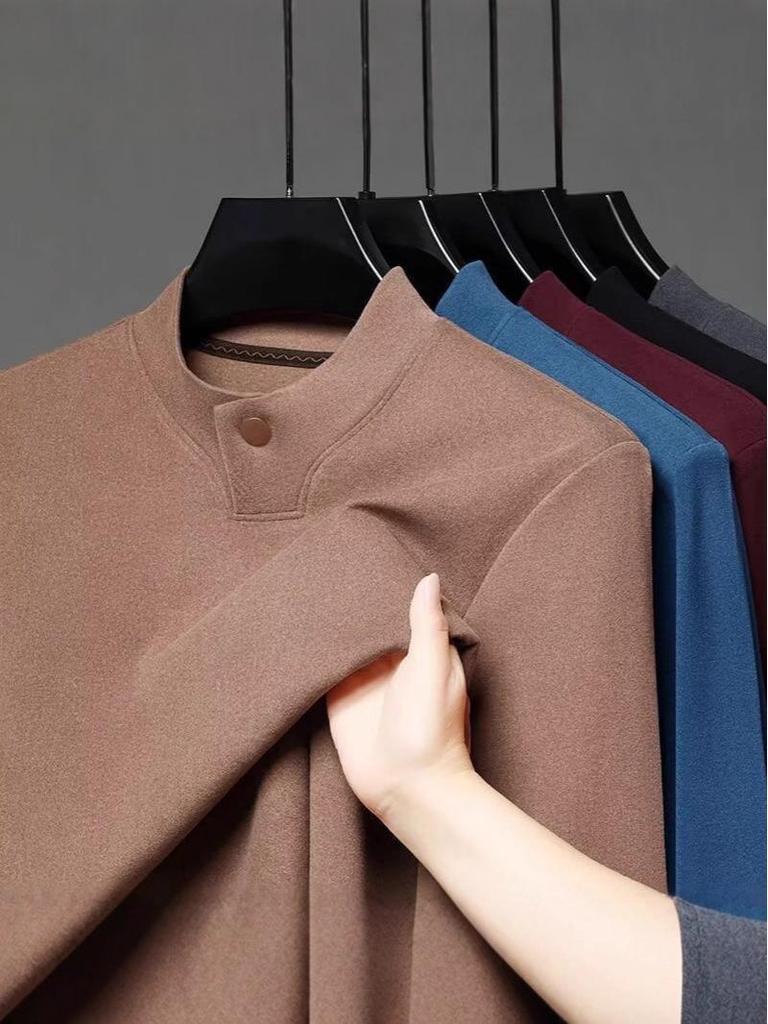 2025 German Velvet Stand Collar Slim-Fit Sweatshirt: Warm, Casual, Long-Sleeve, Solid Color