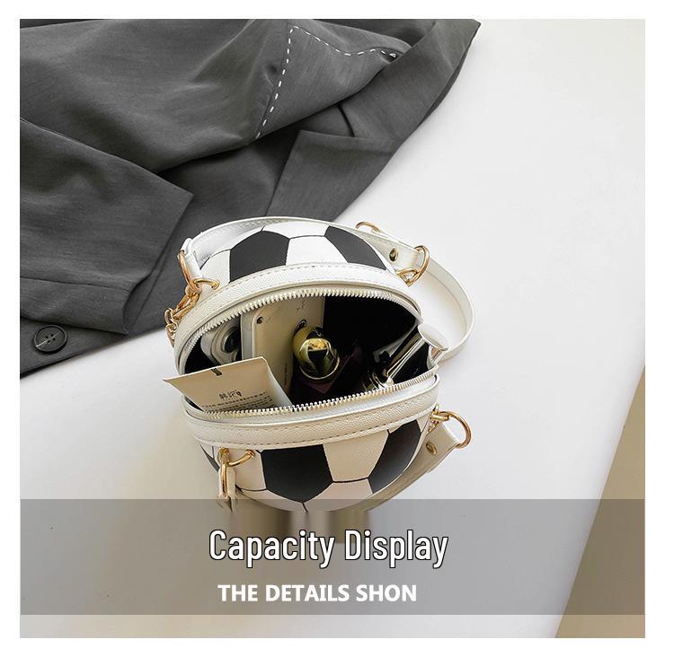 Women's Trendy Korean Style Basketball Crossbody Bag - Versatile, Hot Personality, Small Round Shoulder Bag