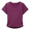 Women's Summer Slim Fit Pleated Short Sleeve T-shirt with Back Cutout