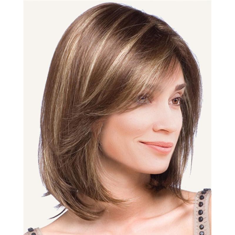 Γυναικεία Μόδα Μπομπ Περούκα Κοντές ξανθές καφέ περούκες Μαύρες ρίζες Συνθετική Ombre Hair Daily Cosplay Party περούκα για γυναίκες Ανθεκτική στη θερμότητα περούκα