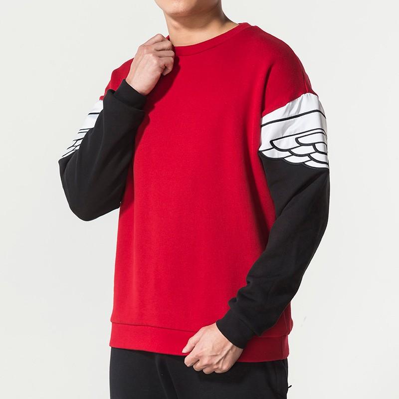 Pánská mikina s kulatým výstřihem Air Jordan Color Block Červená AO0427-687