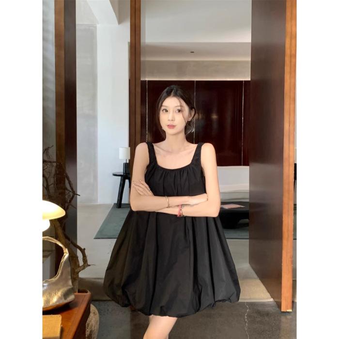 Simple U-neck Bud Vest Dress Women's Spring New Sweet and Spicy Style Loose and Thin Casual Super Fairy Dress