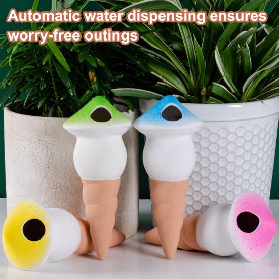 

4 Pcs Self Watering Bulbs Mushroom Terracotta Watering Globes Planter Insert Automatic Watering Bulbs for Home Gardening Indoor Plants 4pcs