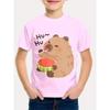 Capybara Children's T-Shirt Tops 3D Print Kids Clothes Boys T-Shirt Short Sleeve Tee Summer T-Shirt for Boy Cartoon Girl Clothes