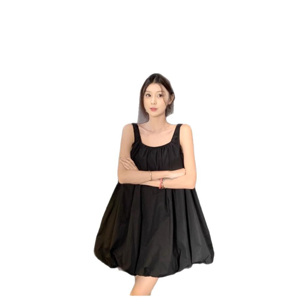 Simple U-neck Bud Vest Dress Women's Spring New Sweet and Spicy Style Loose and Thin Casual Super Fairy Dress