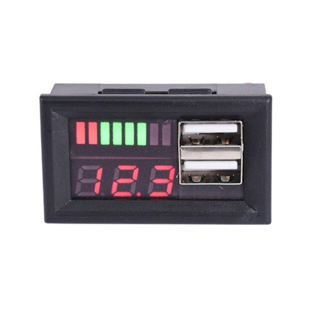 Mini Red LED Digital Display Voltmeter Voltmeter Voltage Tester Panel for DC 12V Car Motorcycle Vehicle USB 5V 2A Output