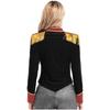 Costume da Domatrice da Circo da Donna Giacca di Velluto con Colletto Alto e Spalline Frangiate Halloween Cosplay Abito da Spettacolo