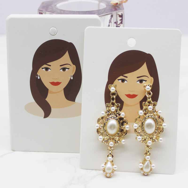 6*9cm 50pc Beauty Head Jewelry Package Card Paper Necklace Earring Display Tag Card Longer Earring Holder Card  Jewelry Package