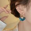 1 Pair of Vintage Elegant and Unique Exaggerated High-End Fashion Geometric Fan-Shaped Niche Design Dangle Earrings