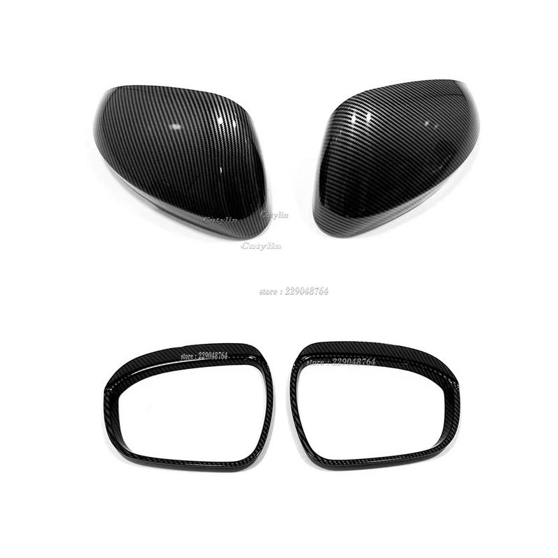 For Mitsubishi Outlander 2024 ABS Carbon Fiber Side Door Rearview Mirror Visor Cover Trims Auto Exterior Accessories