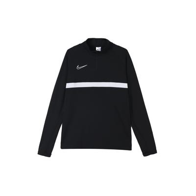 Maglietta Sportiva da Allenamento Calcio con Zip a un Quarto Manica Lunga Uomo Top Nera CW6111-010
