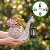 Sun Proof Snail Holding Solar Lantern Resin Resin Decorative Flowerpot Garden Vase  Outdoor