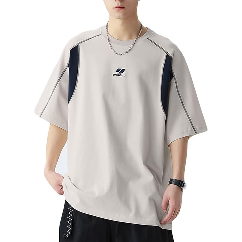 

[WUXZHI] T-shirt men s short sleeve ladies 100% cotton sports summer Relaxing oversize casual street outdoor drop shoulder American casual summer