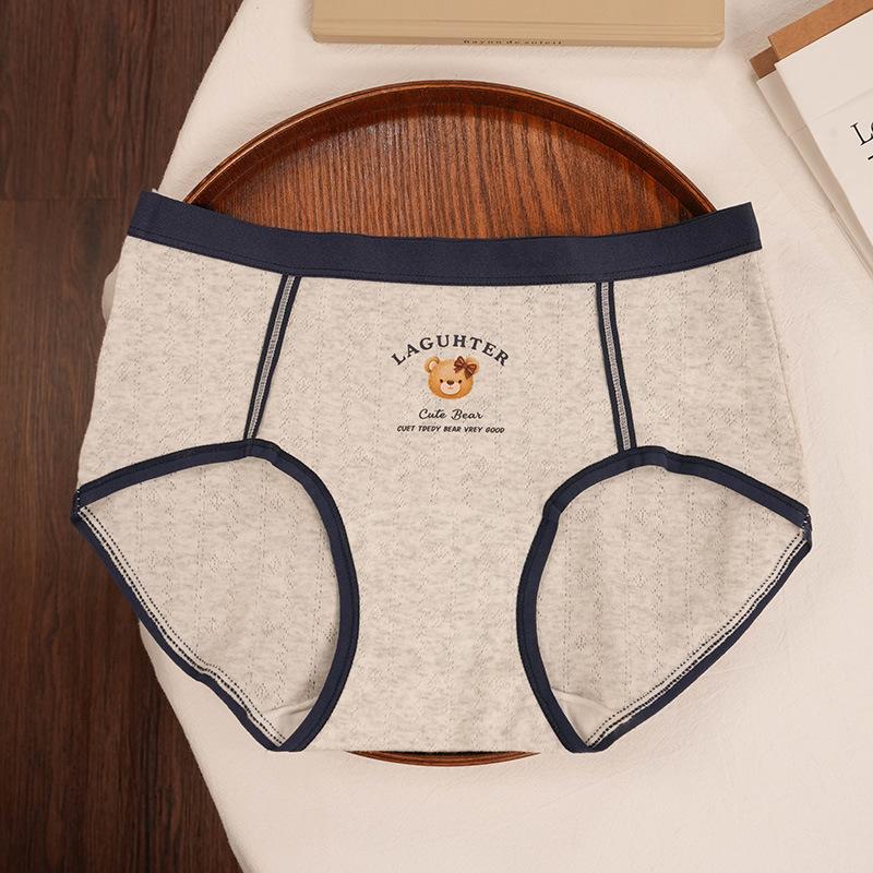 

Великий Розмір Дівчата Весна та Осінь Милий Ведмедик Бавовняні Зручні Дихаючі 10a Антибактеріальні Труси XXL світло-сірий колір