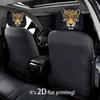Headrest Cover Pair for Car Cabin Style, Animal Face Print on Polyester Fabric with Slip-On Elastic Edge Design for Daily Driving and Plain Headrest