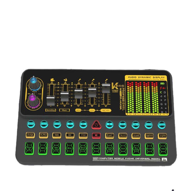 SK500 Multi-function Digital Mixer & Sound Card: Bilingual (Chinese & English) for Cross-Border E-commerce and Live Broadcasting.
