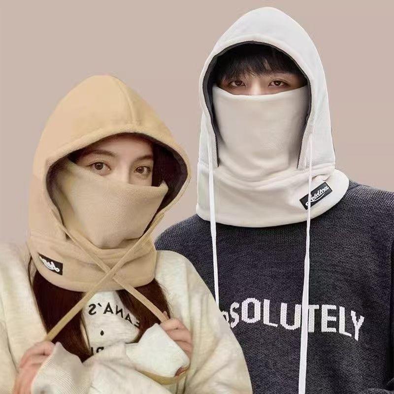 Outdoor warm hat couple winter velvet windproof ear protection mask hat scarf integrated cycling Lei Feng hat tide