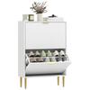 Elegant Two-Drawer Shoe Cabinet - White