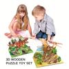 Creative 3D Wooden Puzzle Animal Model, DIY Assembly, Kids Educational Gift