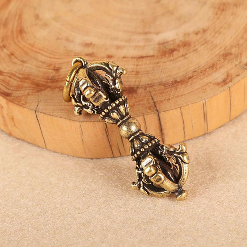 Ornament Tibetische Handwerkskunst Buddhistisch Kupfer Fünf-Speichen Dorje Vajra Mörser Schlüssel Neu