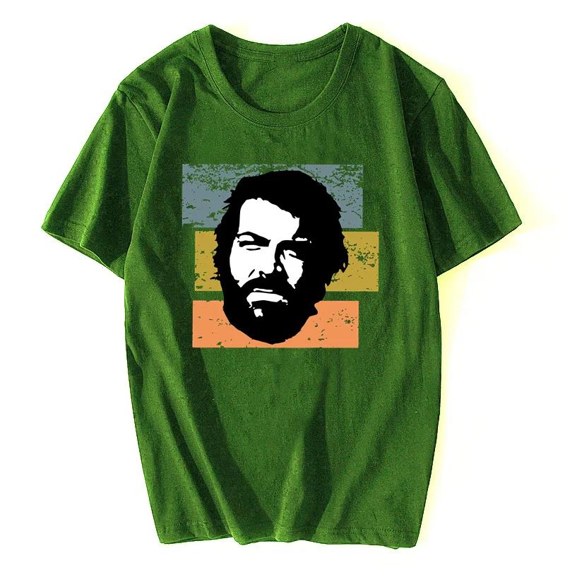 Hübsches Männliches Rerro Bud Spencer Unisex T-Shirt Kurzarm Rundhals Baumwoll-T-Shirt Terence Hill T-Shirts Sommer Harajuku Streetwear