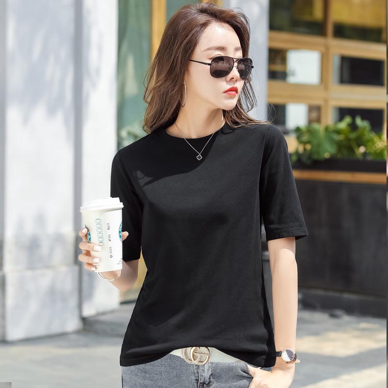 

Женская футболка с рукавом до локтя 2024 корейский стиль однотонный базовый топ повседневный XL