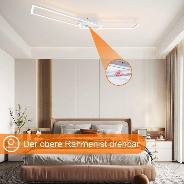 Plafonnier LED - NETTLIFE - 32W 3000K - Blanc - Métal - 66.5x22.5x9.5 cm