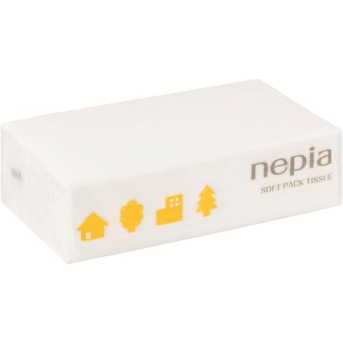 Nepia Taschentücher Softpack, 400 Blatt (200 Paare) x 5 Packungen, Große Kapazität