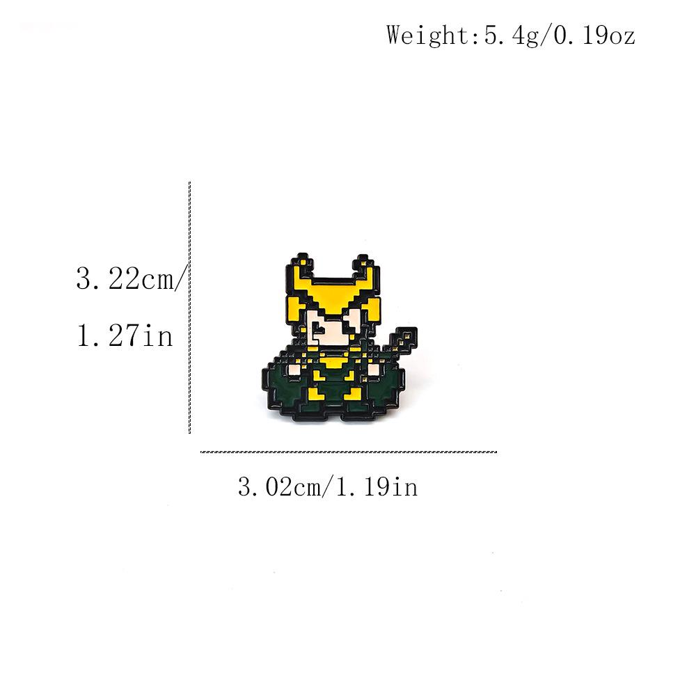 Pixel Avengers Brooch: Creative Spider-Man & Iron Man Superhero Badge