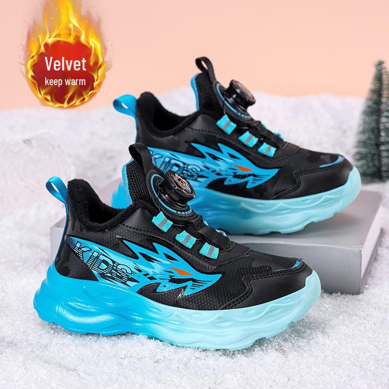Chaussures de Running Imperméables en Cuir pour Garçons - Tendance Automne/Hiver 2025, Baskets de Sport Antidérapantes pour Enfants Moyens/Grands