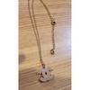 Used CHANEL Cocomark Necklace Gold Pearl Black Vintage