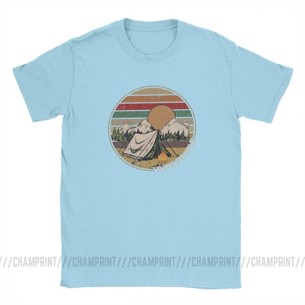 Love Camping I Hate People Vintage Funny T Shirts For Men Camping Hiking Short Sleeve Tops